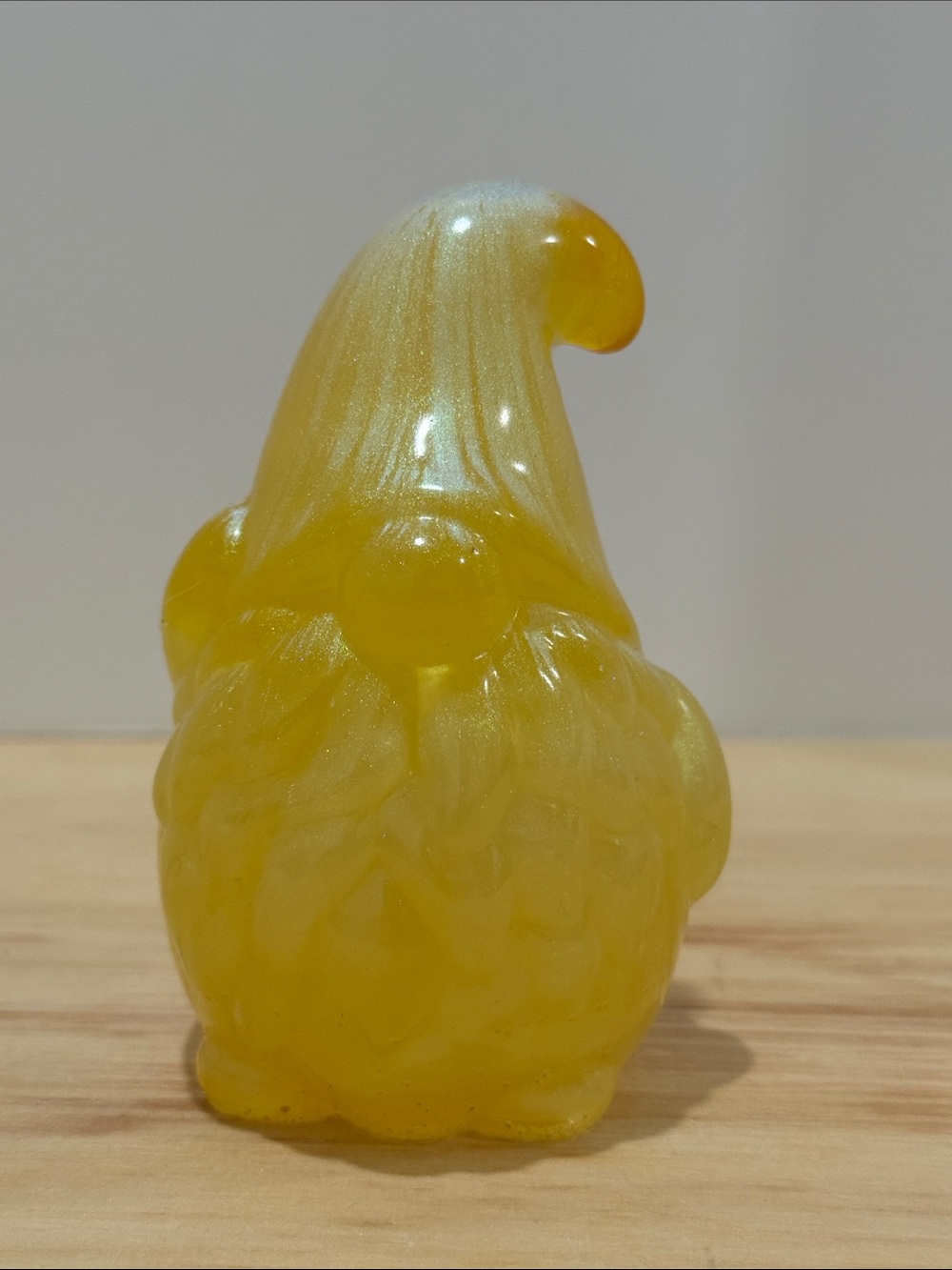 Yellow Resin Gnome Sculpture - Decorative Home Accent